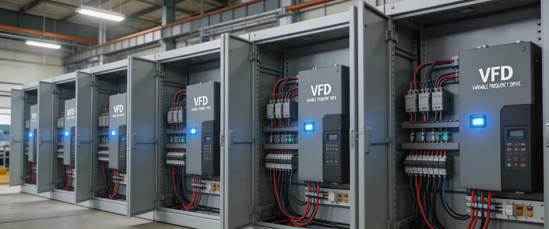 Industrial VFD control panel installation