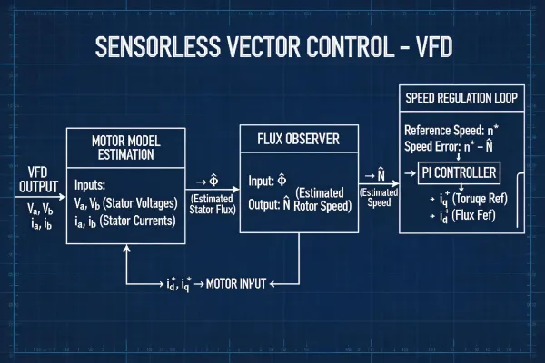 Sensorless vector control technology diagram